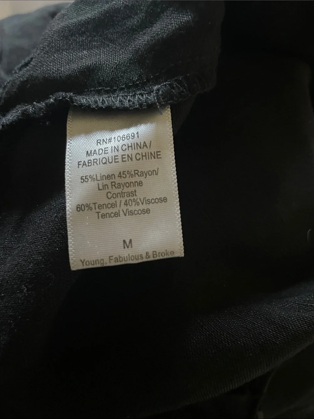 YFB by Young Fabulous & Broke Diego Linen Blend Black Jumpsuit Size Medium